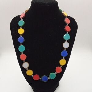 Corning Museum Rainbow Czech Glass Beaded Necklace